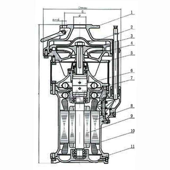 QY10-60/2-4油浸式潜水电泵结构图